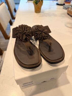 Brand New Suede Flip Flops